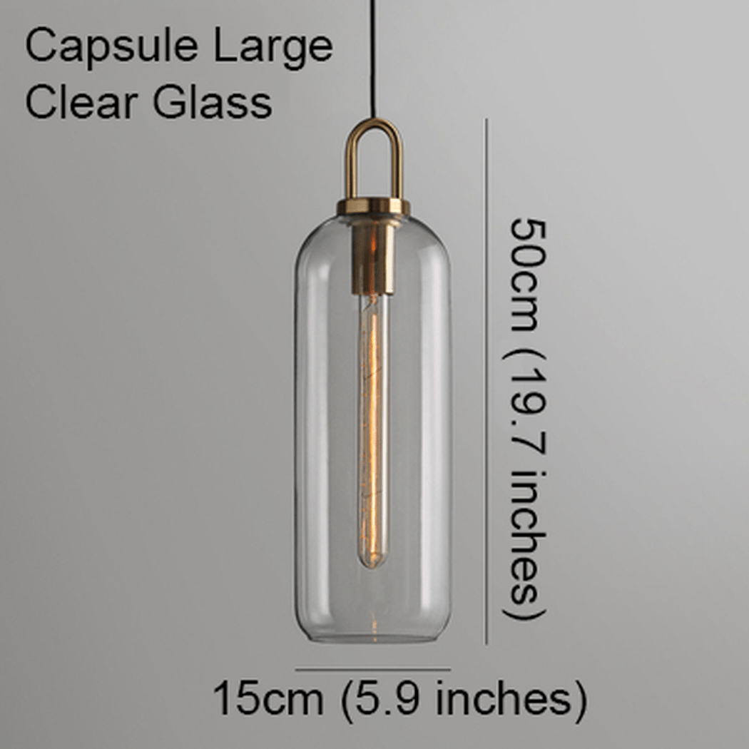 Suspension en Verre Sphère ou Capsule Finition Laiton