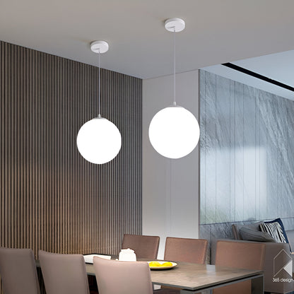 Suspension Globe Nordique en Verre Opalin