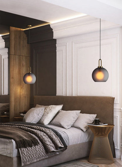 Suspension en Verre Sphère ou Capsule Finition Laiton