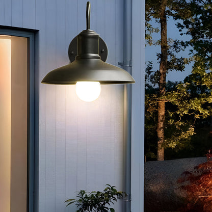 Alessio Lampe Murale Extérieure Rustique en Forme de Bol en Laiton Antique IP65 Étanche