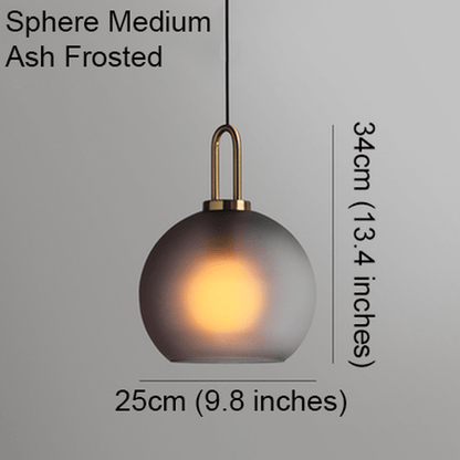 Suspension en Verre Sphère ou Capsule Finition Laiton