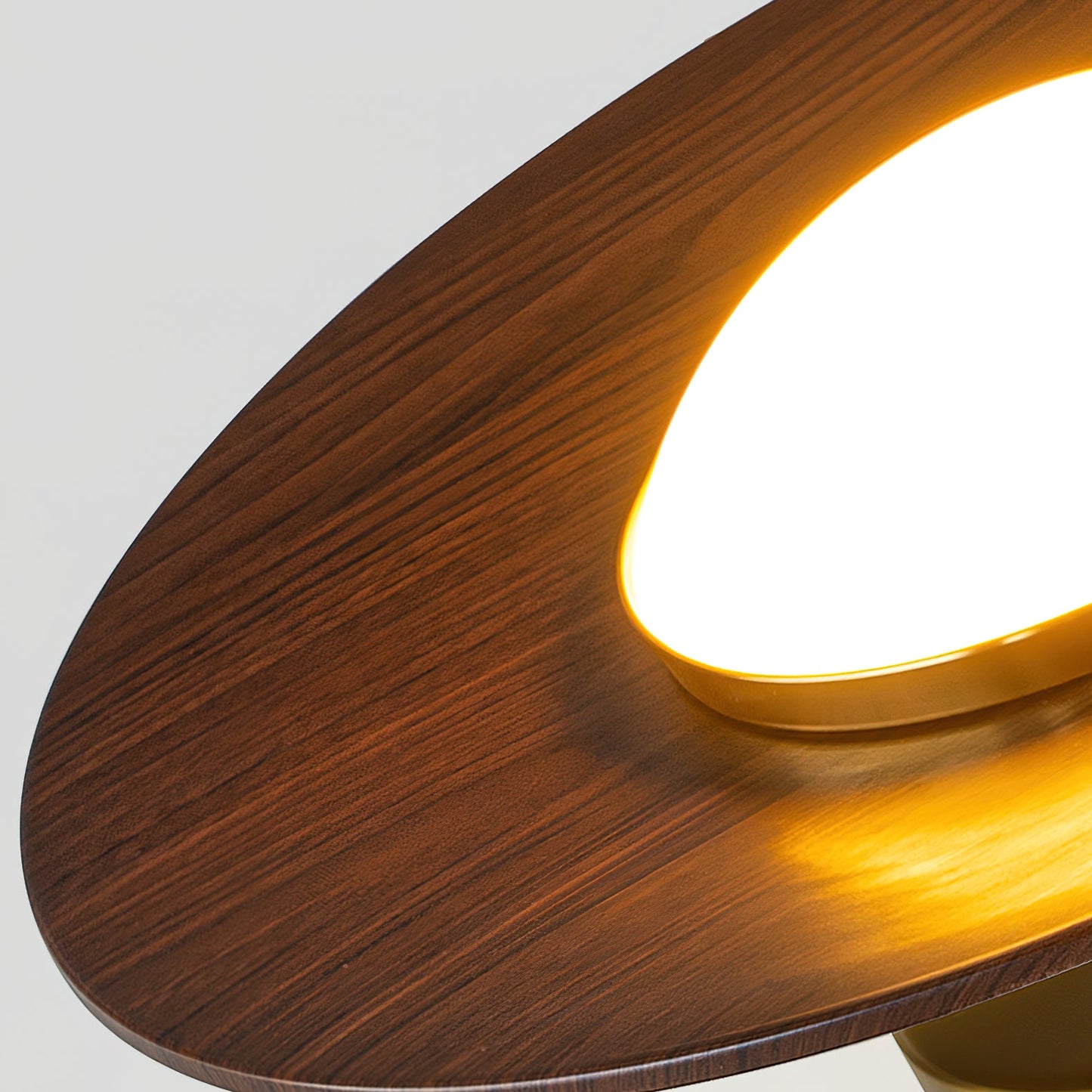 Plafonnier LED Olav, Bois Noyer & Laiton Doré, 24cm