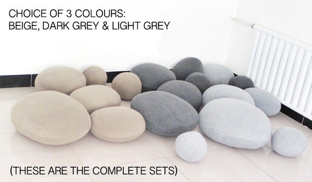 Pebble Stone – Housses de Coussin Effet Galet (Lot de 6)