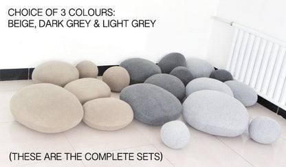 Pebble Stone – Housses de Coussin Effet Galet (Lot de 6)
