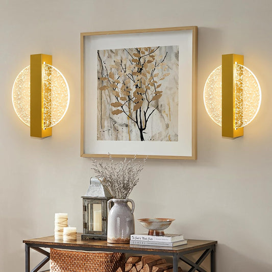 Applique Murale LED Intérieure, Design Moderne, IP44, Noir Doré
