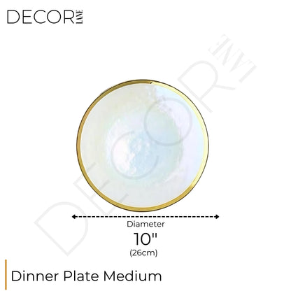 Collection d'assiettes Rainbow Opaque – Élégance irisée en verre transparent