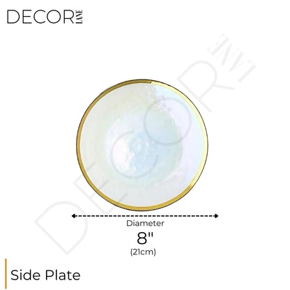 Collection d'assiettes Rainbow Opaque – Élégance irisée en verre transparent