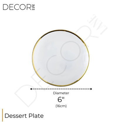 Collection d'Assiettes Opaque – Élégance Transparente avec Bord Doré