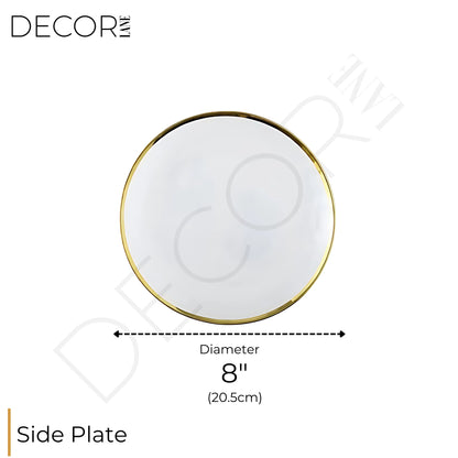 Collection d'Assiettes Opaque – Élégance Transparente avec Bord Doré