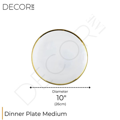 Collection d'Assiettes Opaque – Élégance Transparente avec Bord Doré