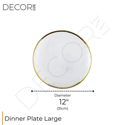 Collection d'Assiettes Opaque – Élégance Transparente avec Bord Doré