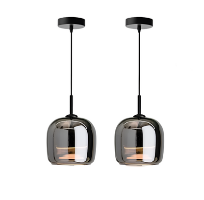 Suspension Nordique en Verre Noir | Design Élégant et Moderne