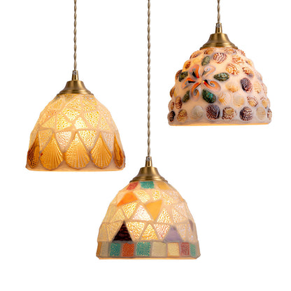 Suspension Coquillages Naturels – Laiton coloré