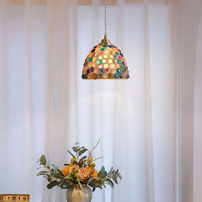 Suspension Coquillages Naturels – Laiton coloré