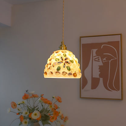 Suspension Coquillages Naturels – Laiton coloré