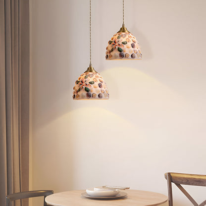 Suspension Coquillages Naturels – Laiton coloré