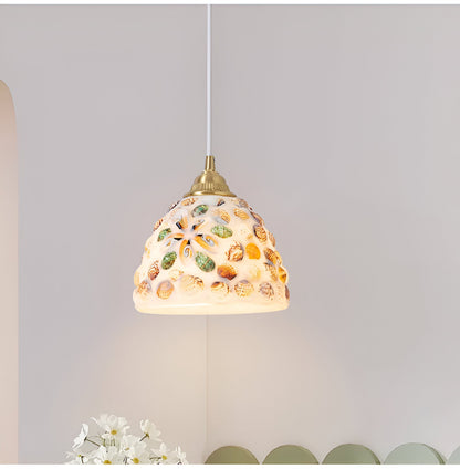 Suspension Coquillages Naturels – Laiton coloré