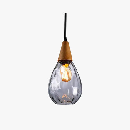 Suspension Verre Soufflé Motif Eau Style Rétro