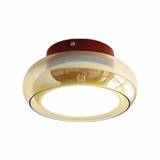 Plafonnier Bauhaus Verre Ambré LED Rétro Moderne