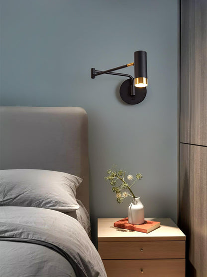 Applique Murale Ridge Bras Articulé, Métal Noir ou Blanc