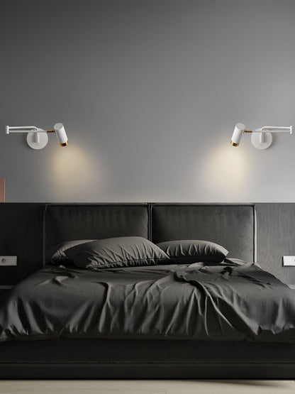 Applique Murale Ridge Bras Articulé, Métal Noir ou Blanc