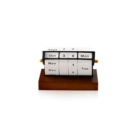 Calendrier Rétro en Bois avec Roue Rotative – Élégance Vintage pour une Organisation Quotidienne