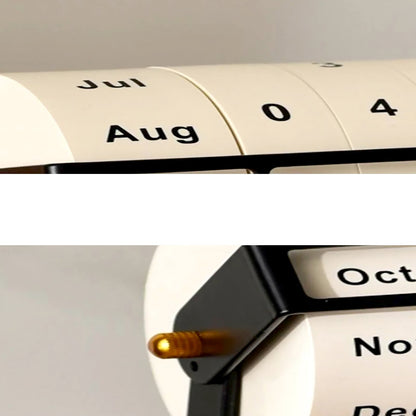 Calendrier Rétro en Bois avec Roue Rotative – Élégance Vintage et Fonctionnalité