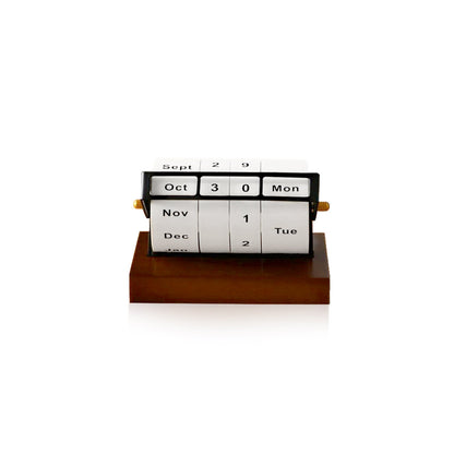 Calendrier Rétro en Bois avec Roue Rotative – Élégance Vintage et Fonctionnalité