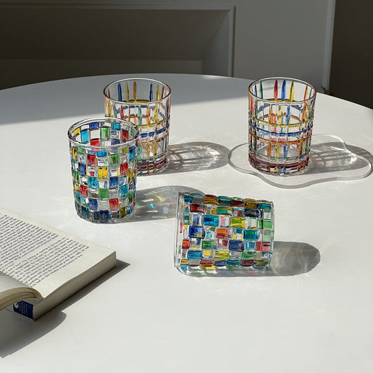 Verre à Whisky Coloré Fait Main en Verre