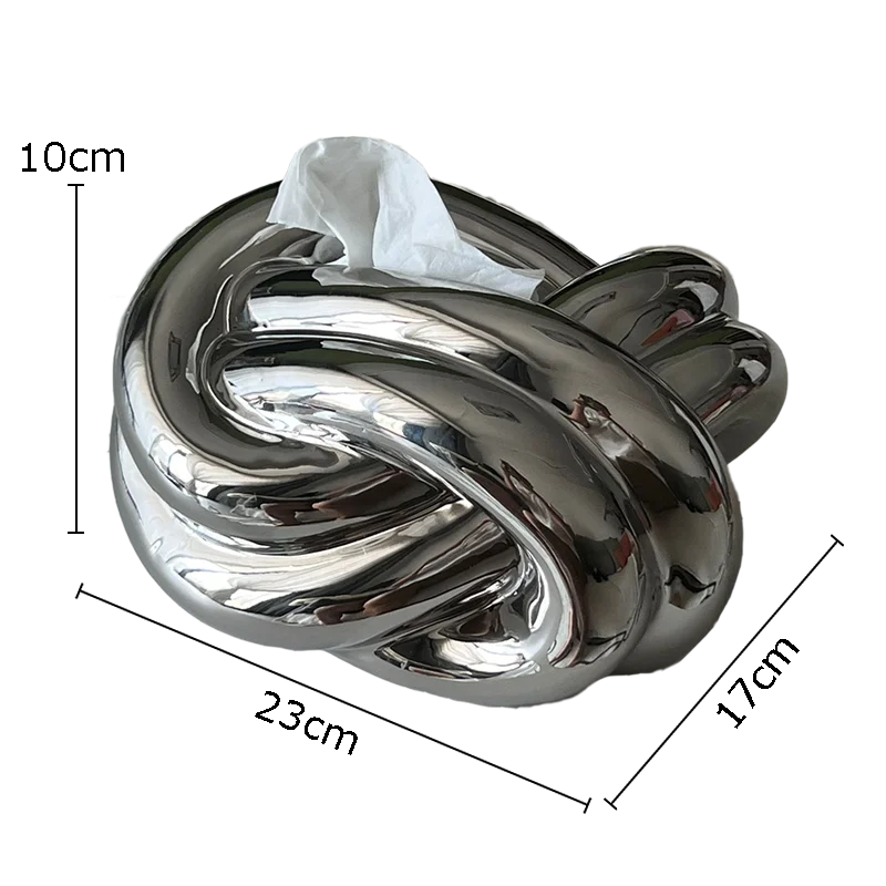 Boîte à Mouchoirs en Céramique Argentée | Porte-serviettes en Porcelaine Élégant pour Décoration Maison