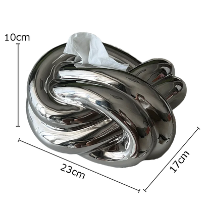 Boîte à Mouchoirs en Céramique Argentée | Porte-serviettes en Porcelaine Élégant pour Décoration Maison