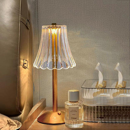 Lampe de Table Sans Fil LED Vintage – Rechargeable & Tactile avec Intensité Réglable