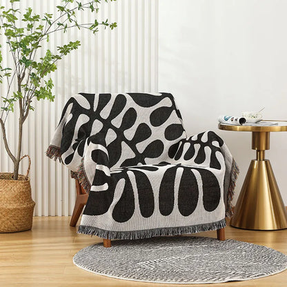 Couverture Rétro Motif Vigne – Élégance Vintage et Confort Chaleureux
