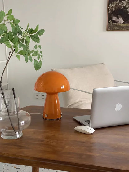 Lampe de Table Champignon Rétro en Verre – Éclairage Nostalgique et Tendance