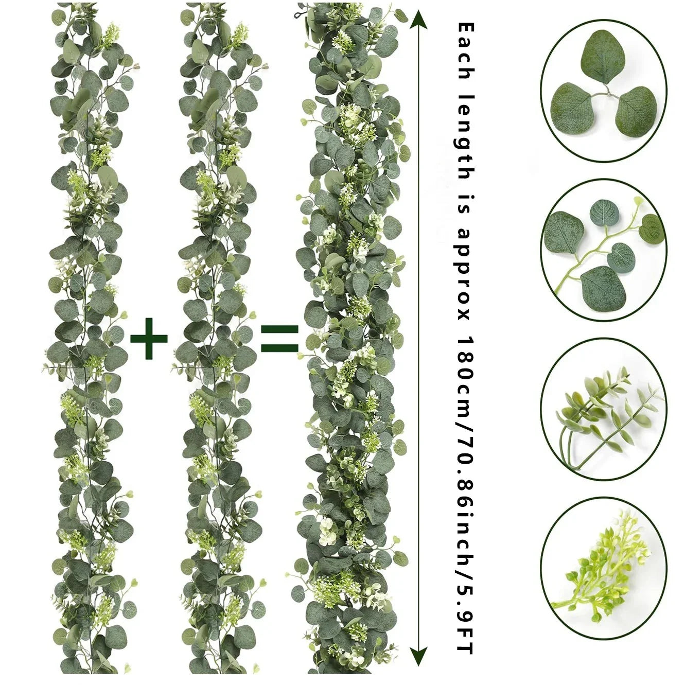 Guirlande d'Eucalyptus Artificiel - Lot de 2
