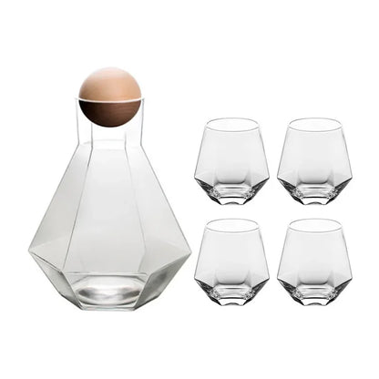 Ensemble de Verres en Forme de Diamant – Élégance Lumineuse pour Vos Boissons