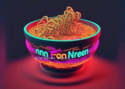 Affiches Néon Japonaises pour Cuisine | Peinture sur Toile Décorative pour Maison