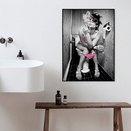 Tableau Déco Toilettes "Oui, c’est une peinture" – Humour et Style pour Vos Murs