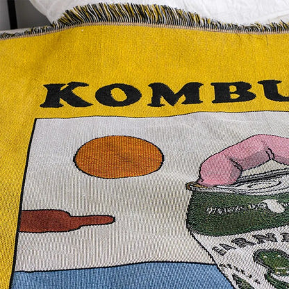 Couverture Artistique Kombucha – Douceur Rétro et Confort Quotidien