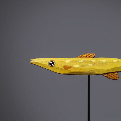 Sculpture Artisanale en Bois – Poisson d’Eau Douce Décoratif