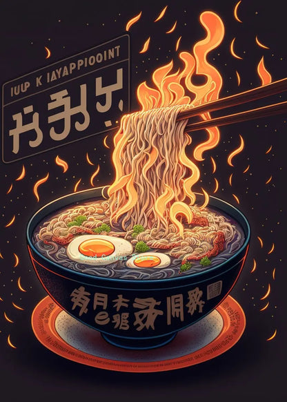 Affiches Néon Japonaises pour Cuisine | Peinture sur Toile Décorative pour Maison