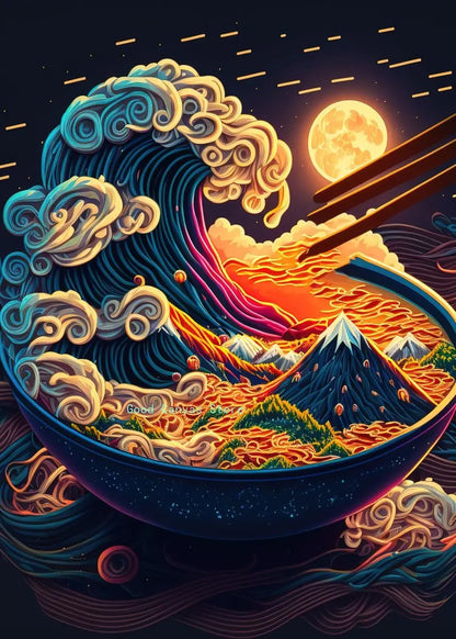 Affiches Néon Japonaises pour Cuisine | Peinture sur Toile Décorative pour Maison