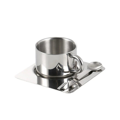 Set Tasse à Café Inox Vince, Design Nordique, 3 Pièces