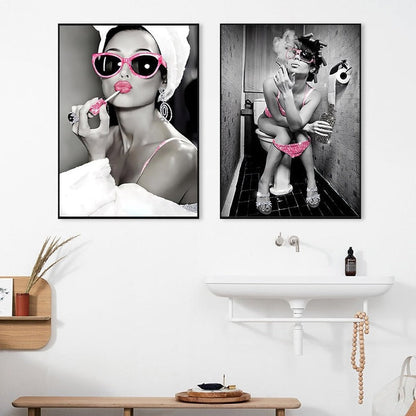Tableau Déco Toilettes "Oui, c’est une peinture" – Humour et Style pour Vos Murs