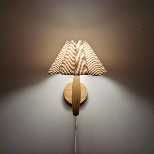 Lampe Pétale | Applique Murale en Bois au Style Nordique avec Design Plissé Ancien