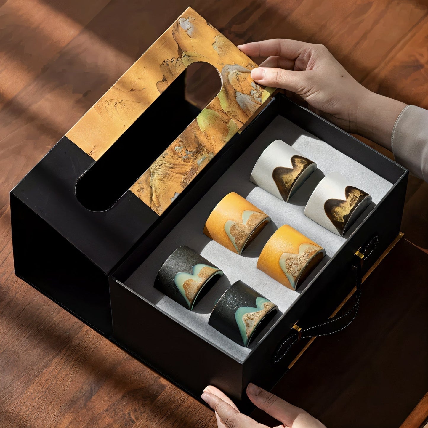 Ensemble Cadeau de 6 Tasses à Espresso Rustiques Fait Main