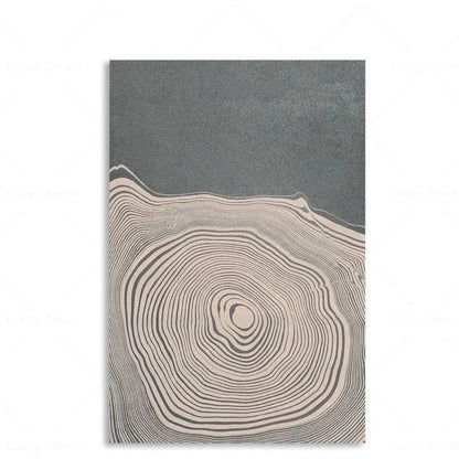 Toile Abstraite Anneaux d’Arbre – L’Art du Temps Gravé par la Nature