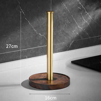Porte-Essuie-Tout Bois Noyer & Inox – Design Moderne