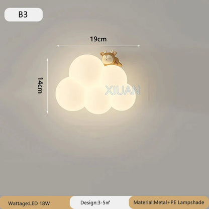 Lampe Murale Nuage Cartoon | Applique Mignonne pour Chambre d'Enfant et Chambre de Bébé