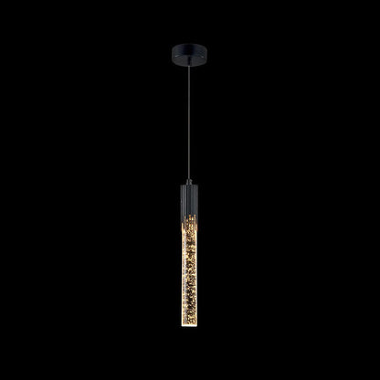 Suspension LED Cylindrique Cristal Moderne